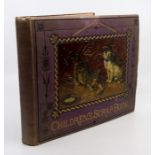 Victorian scrapbook featuring numerous mounted greetings cards (including Christmas and New Year),