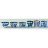 A group of late eighteenth, early nineteenth century blue and white transfer printed and hand-