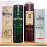 Four bottles of Whisky including, a bottle of 12 year old Miltonduff, 12 year old Aberlour, 12