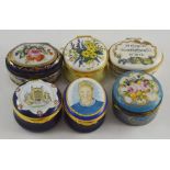 Two 19th Century porcelain patch boxes, one possibly of French origin hand painted with floral still
