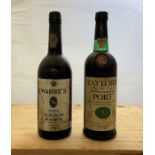 A bottle of Warres 1975 Port and Taylor's Special Character Port.