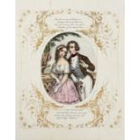 Valentine. 19th-century American hand-coloured lithographic Valentine, romantic verse, central