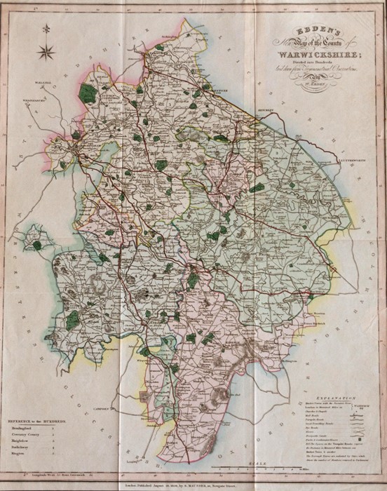 Collection of antique maps of Warwickshire, including Thomas Kitchin; J. Aston; Neele & Son; G. E. - Image 3 of 3