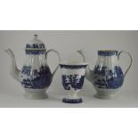 A group of early nineteenth century blue and white transfer printed wares, circa 1800-10. Included