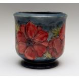 A Moorcroft anemone planter, impressed mark and green W.M initials, height 17cm