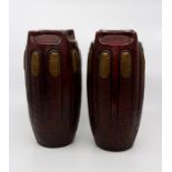 A pair of Bretby Art Pottery Arts & Crafts Clanta ware baluster vases, No.2346, height 27cm (2)