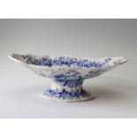 An early nineteenth century blue and white transfer printed Spode Blue Rose II footed and handled
