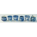 A collection, including Spode, of six early nineteenth century blue and white transfer printed