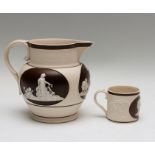 Two pieces of early nineteenth century feldspathic stoneware, circa 1810-20. Comprising of: A