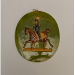 A nineteenth century Elliott Whieldon pottery style plaque depicting the Duke of Wellington on