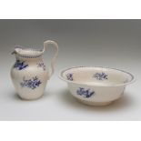 An early nineteenth century blue and white transfer printed Spode Flower Sprays pattern jug and