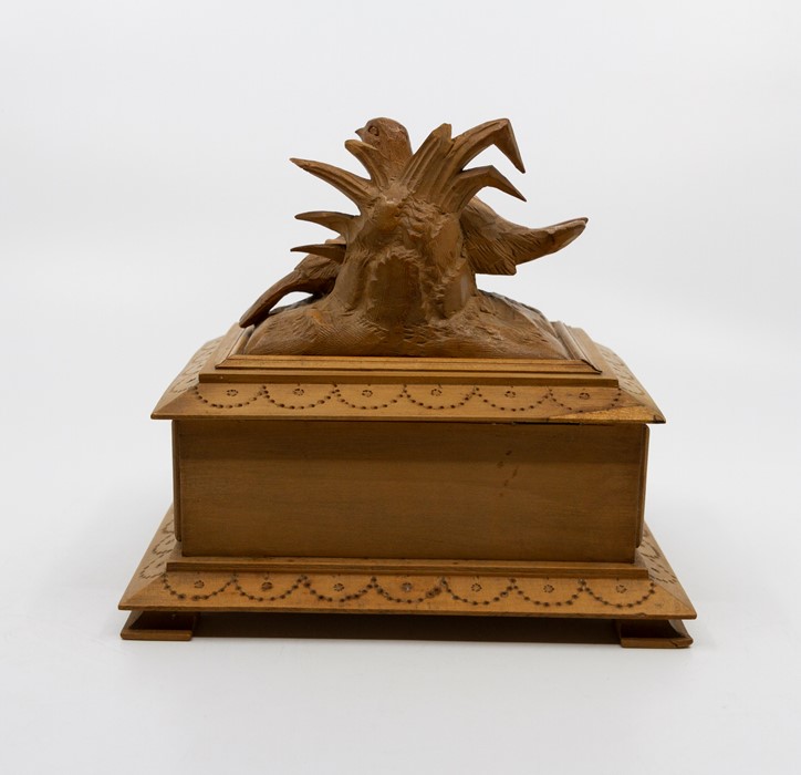 Early 20th Century Tyrol treen, to include jewellery casket, birds finial, interior lined in velvet, - Image 6 of 15