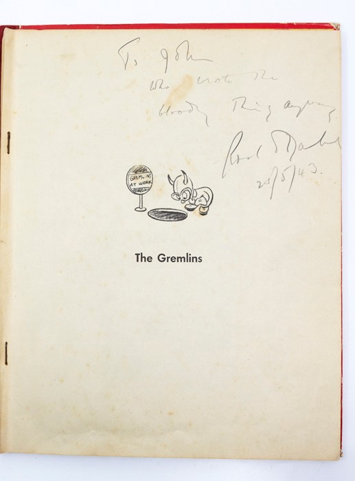 Dahl, Roald. The Gremlins, New York: Random House, 1943. Dahl's scarce first book. Presentation copy - Image 3 of 4