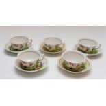 A group of early nineteenth century Hilditch type tea wares, circa 1820-40. Comprising of five
