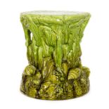 A Bretby Art Pottery garden seat, sea life design, green majolica glaze, No.918, height 32cm (1)