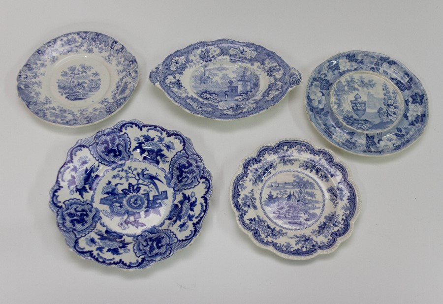 A collection of early nineteenth century blue and white transfer printed wares, circa 1815-25.