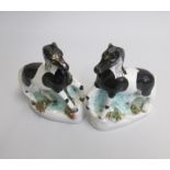 A Pair of Staffordshire Ponies painted with black markings  Date: circa 1860 Size: 14cm high, 10cm