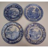 A group of early nineteenth century blue and white transfer printed wares, circa 1820-30. To