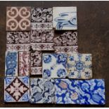 A group of eighteenth and nineteenth century Dutch and English tin-glazed delftware hand painted