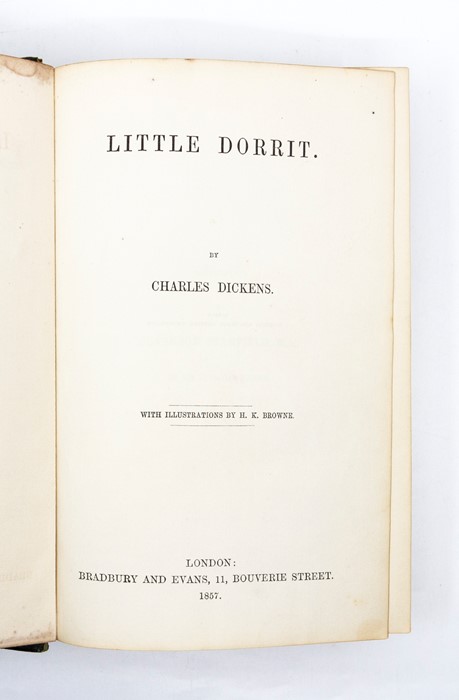 Dickens, Charles. Little Dorrit, first edition, London: Bradbury & Evans, 1857, contemporary half - Image 2 of 3