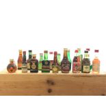 A box of various miniatures and liqueurs.