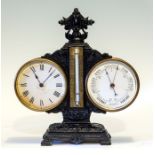 A late 19th Century Eastman Kodak desk clock and aneroid barometer combined, circa 1890, cast