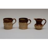 Three late nineteenth, early twentieth century stoneware miniature pieces, c.1880-1900. Comprising