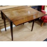 A George III mahogany Pembroke table, circa 1780, fitted with a single drawer and retaining original