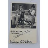 A late 1950s / 1960s BBC Blue Peter autograph, signed by Christopher Trace and Valerie Singleton