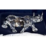 Swarovski: Limited Edition crystal Rhino, 2008. Number 4559/10000 in fitted case with certificate.