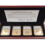 U.S.A Federal Mint Mis-Struck Error Coins (waffle coins). 10 cents, 25 cents, 50 cents and one