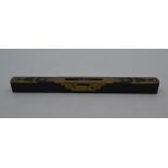 A mahogany and brass spirit level, Busst. Edine with impressed M Fenton to side