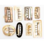 Fashion/textiles interest-a collection of eight 19th Century mother of pearl, black lip oyster and