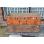 2 Mid 20th Century wooden original Fyffe's banana boxes, one marked J W Smalley (Ripley) Ltd and the