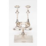 A collection of silver including: pair of Elizabeth II candlesticks, W I Broadway & Co Birmingham,