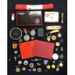 A collection of enamel membership badges to include Primrose League, Boy Scouts, 1953 Coronation