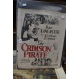 Original poster of 'The Crimson Pirate' together with an engraving 'The Town and Castle of