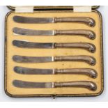 A set of six George V pistol handled fruit knives, by Allen & Darwin, Sheffield,1913  filled in