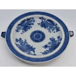 Late 18th Century early 19th Century Chinese blue and white plate/food warmer CR; spout has been