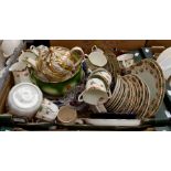 A collection of mixed ceramics, early 20th Century tea set, glass wares and bowls etc