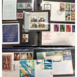 Collection of first day covers and some mint in 5 folders with an Album of other stamps.