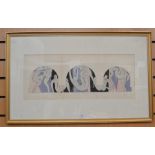 In the manner of Henri Matisse, hand coloured print, The Dance, circa 1935, signed to lower right,