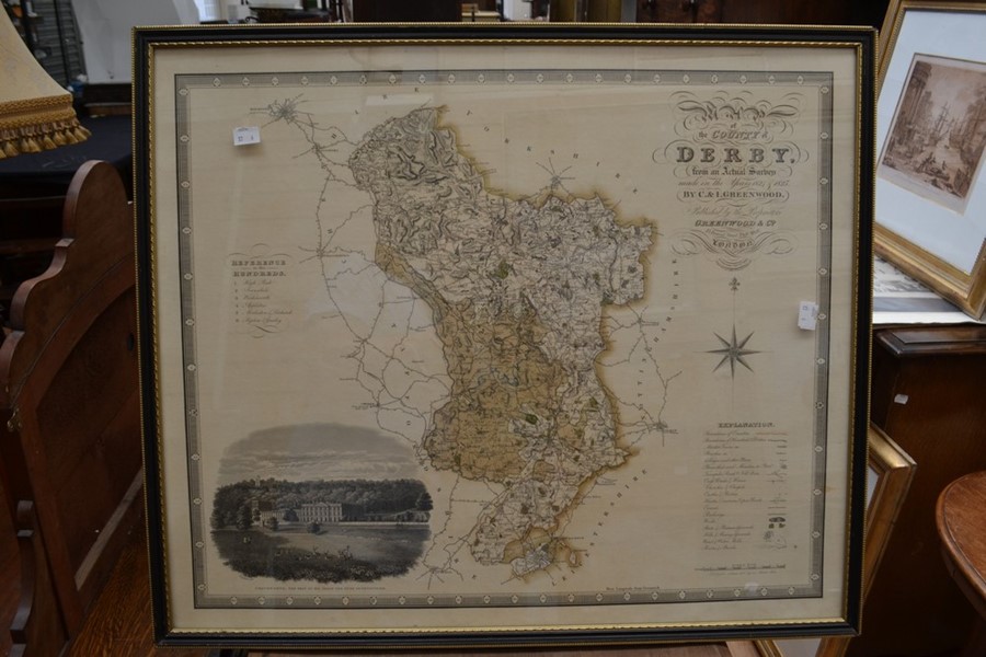 A group of six maps, five of which are framed and glazed, comprising: an early 19th Century - Image 3 of 3