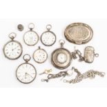 A Victorian silver pair cased half hunter pocket watch, movement signed Skarratt Kinton 54699,