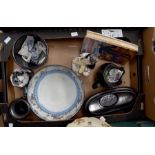 A collection of early 20th Century ceramics including kitchen wares, cake stands, blue and white