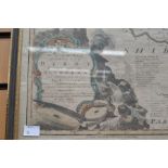 An antique map of Derbyshire from Bowen and Kitchen's 'Large English Atlas' c.1780, framed and