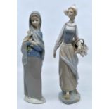 Two Lladro figures of ladies, Spanish (2)