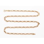 A 9ct gold oval link belcher chain, length approx. 46 cms, weight approx. 3.17 grams  Condition