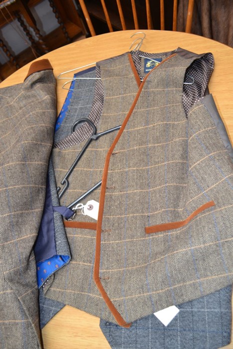 A Mark Darcy (London) country wear jacket, with velvet collar, piping, elbow patches; a matching - Image 2 of 3