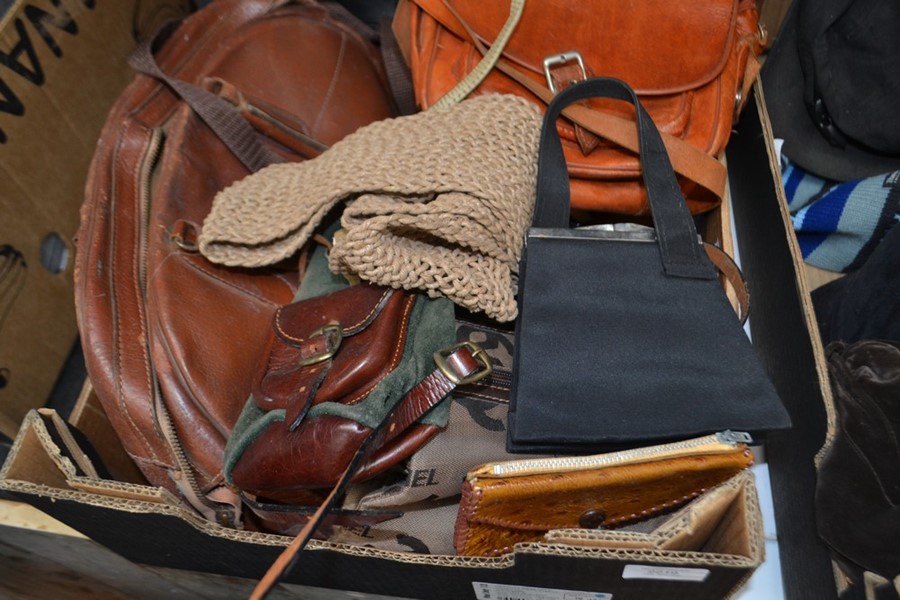 Leather vintage bags, evening bags, two laptop shoulder bags along with a pair of shoes and hat - Image 2 of 6